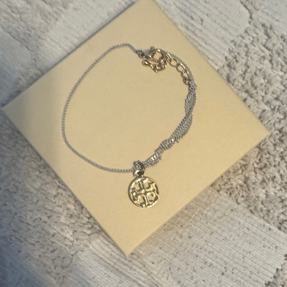 Tory Burch Gold white twisted bracelet - Picture 3 of 4